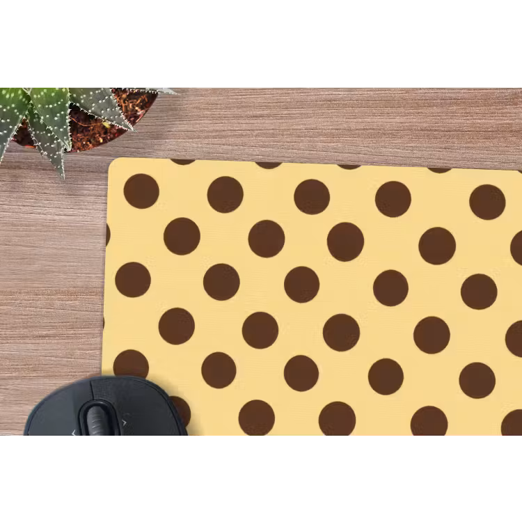 Muismat - Polka Dot - Stippen - Retro - Geel - Bruin — 4