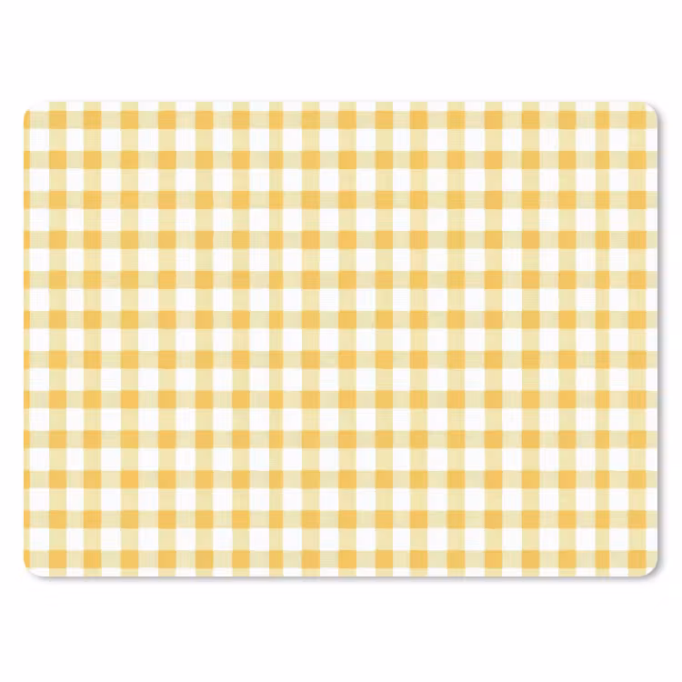 Muismat - Ruit - Gingham - Klassiek - Geel en Wit — 1