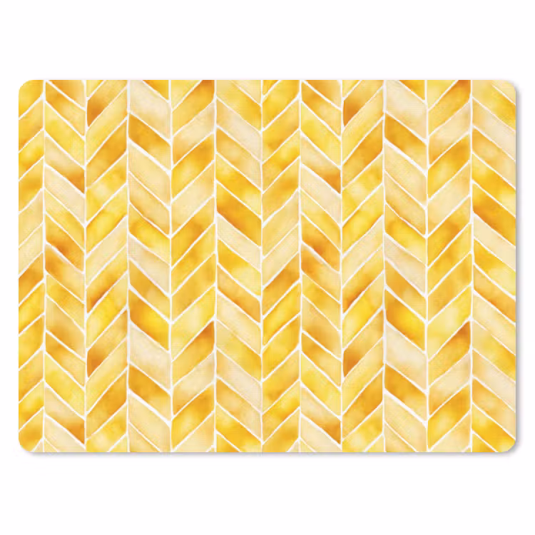 Muismat - Visgraat - Aquarel - Patronen - Goudgeel — 1