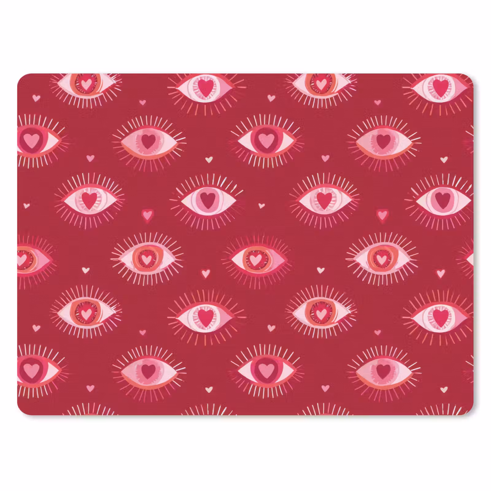 Muismat - Ogen - Patroon - Roze - Donkerrood — 1