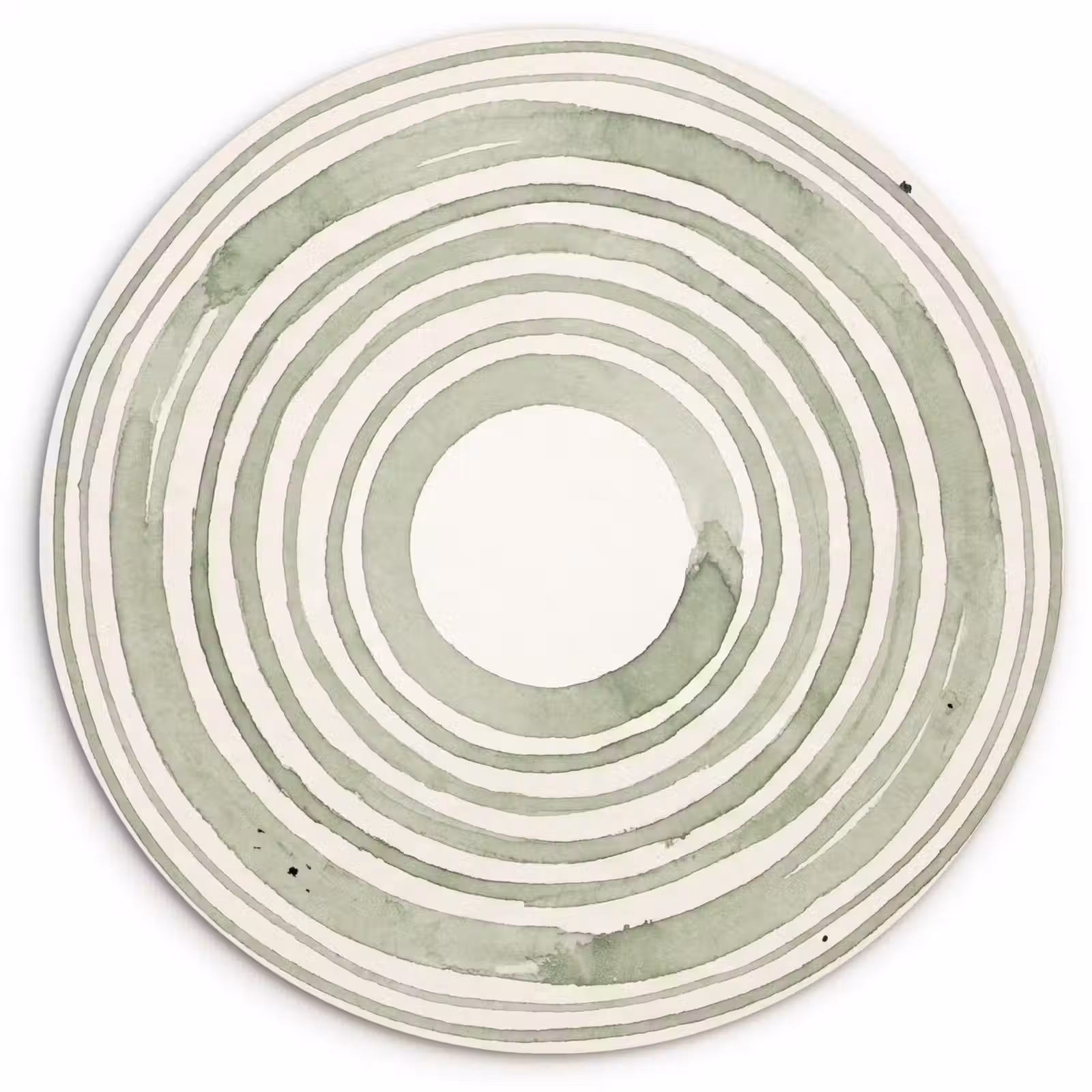Muurcirkel - Abstractie - Cirkels - Waterverf - Groen - Modern — 1
