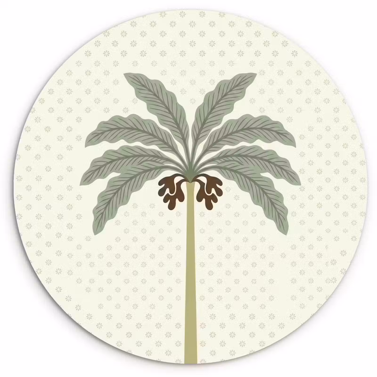 Muurcirkel - Boom - Bladeren - Groen - Decoratief - Beige — 1