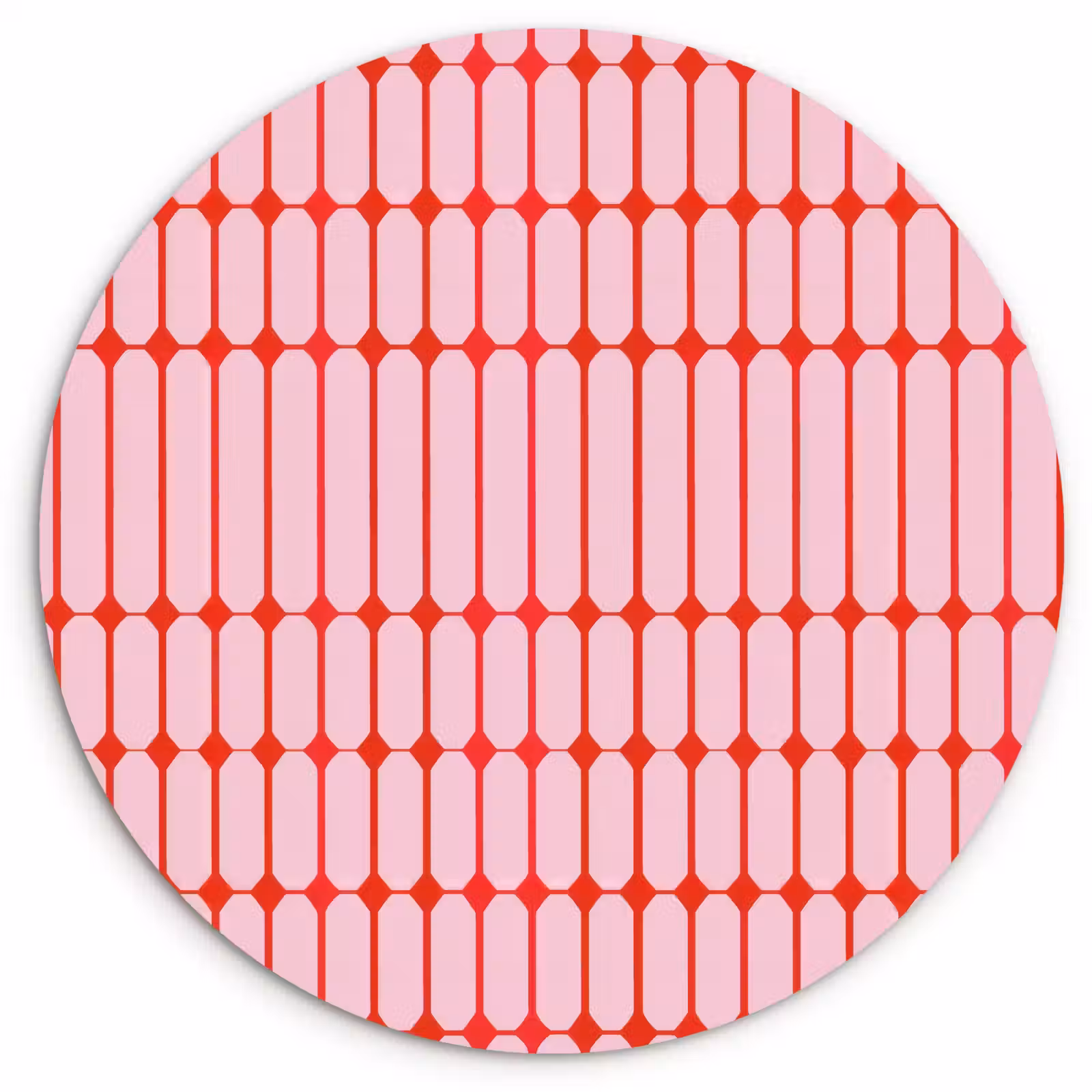 Muurcirkel - Geometrisch - Minimalistisch - Rood - Roze — 1