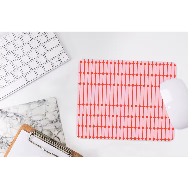 Muismat - Geometrisch - Minimalistisch - Rood - Roze — 2
