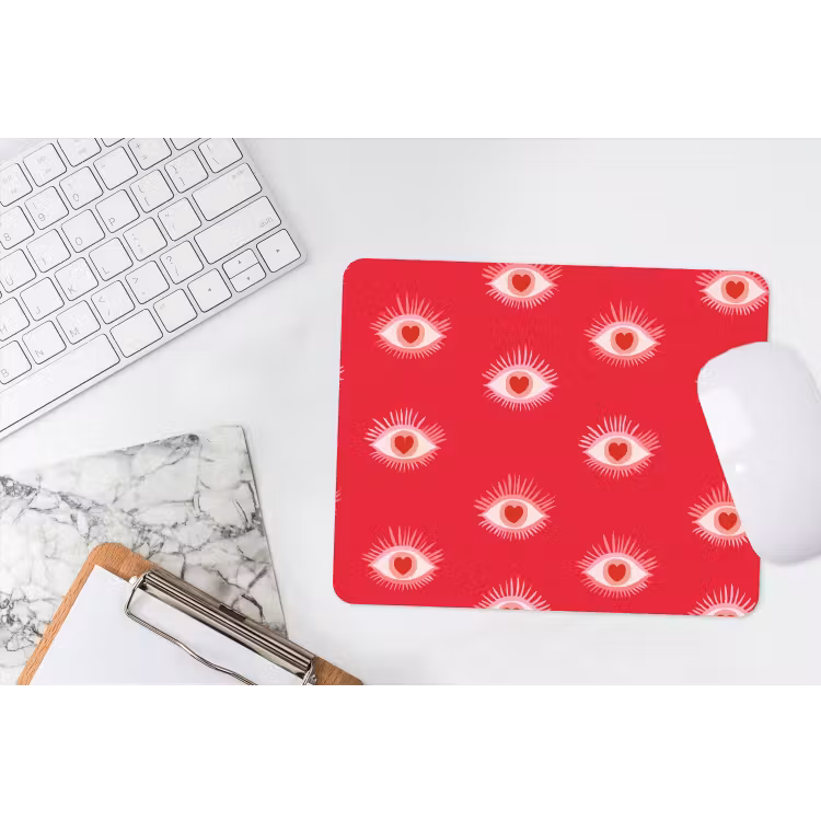 Muismat - Ogen - Hart - Abstract - Rood - Roze — 2