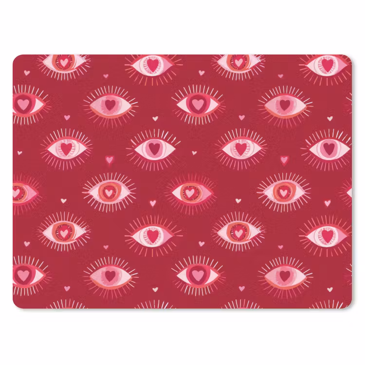 Muismat - Ogen - Patroon - Roze - Donkerrood — 1