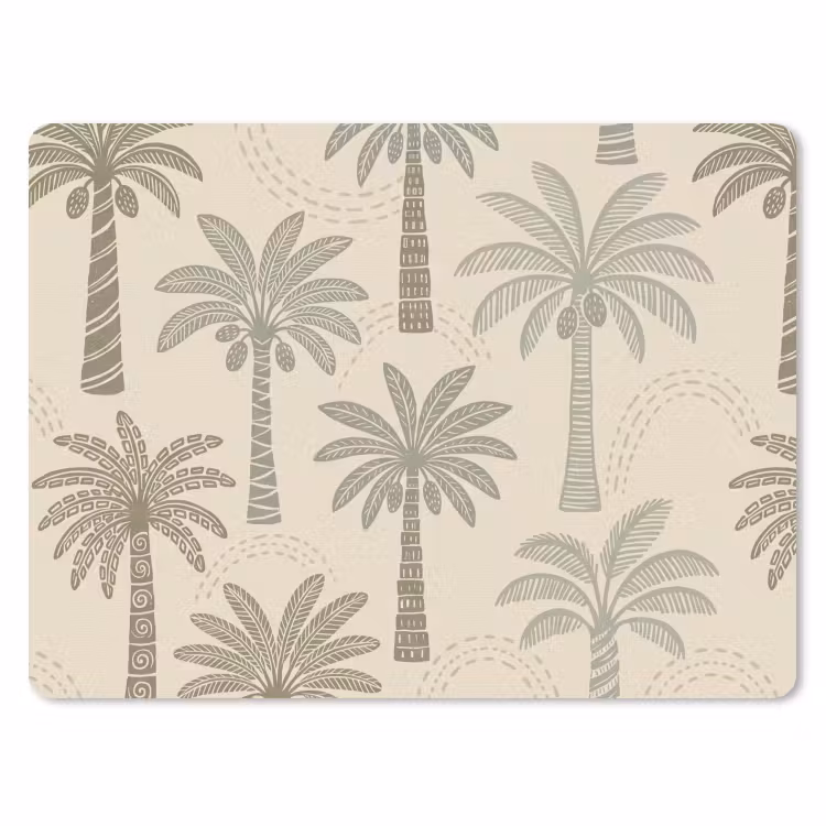 Muismat - Palmbomen - Patroon - Tropisch - Beige — 1
