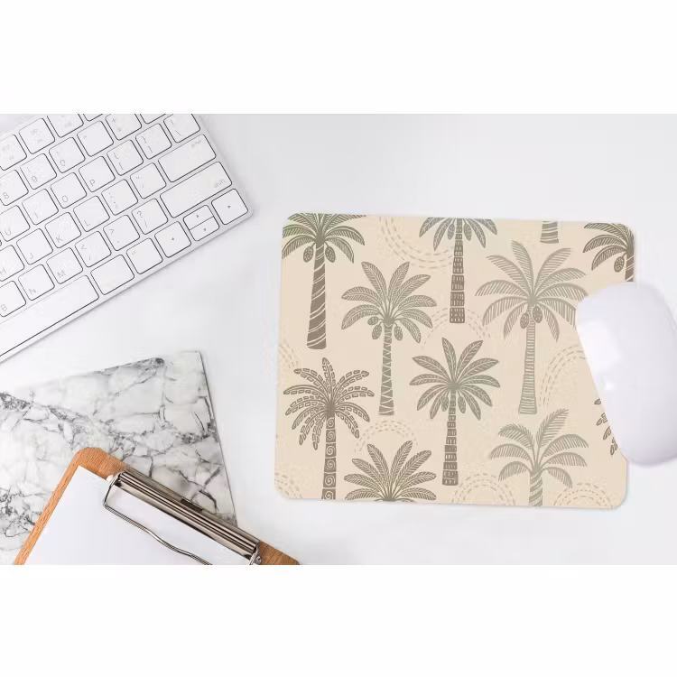 Muismat - Palmbomen - Patroon - Tropisch - Beige — 2
