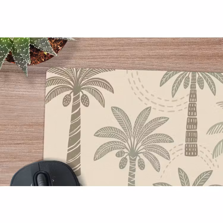 Muismat - Palmbomen - Patroon - Tropisch - Beige — 4