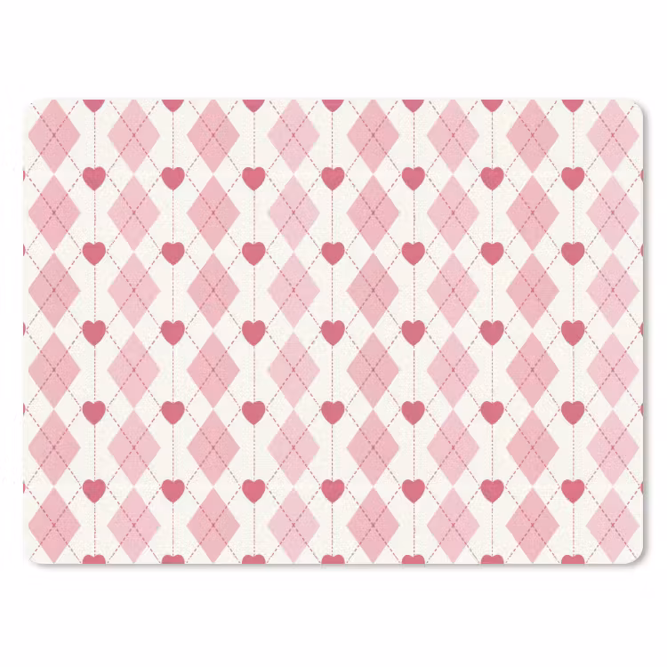 Muismat - Ruiten - Klassiek - Roze - Wit — 1