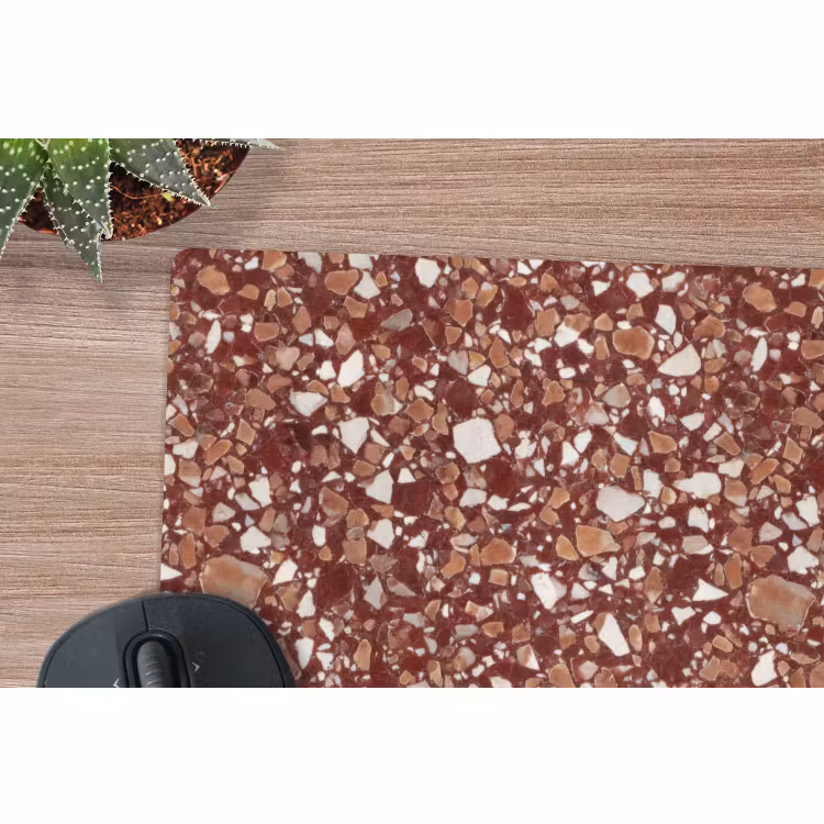 Muismat - Terrazzo - Patroon - Steentextuur - Roodbruin — 4