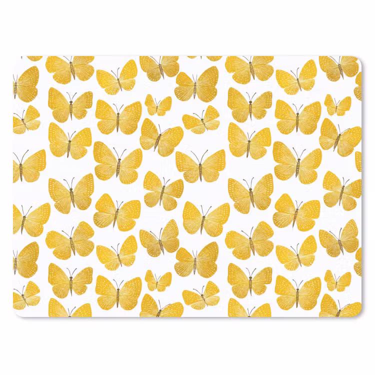 Muismat - Vlinders - Botanisch - Illustratie - Geel - Wit — 1