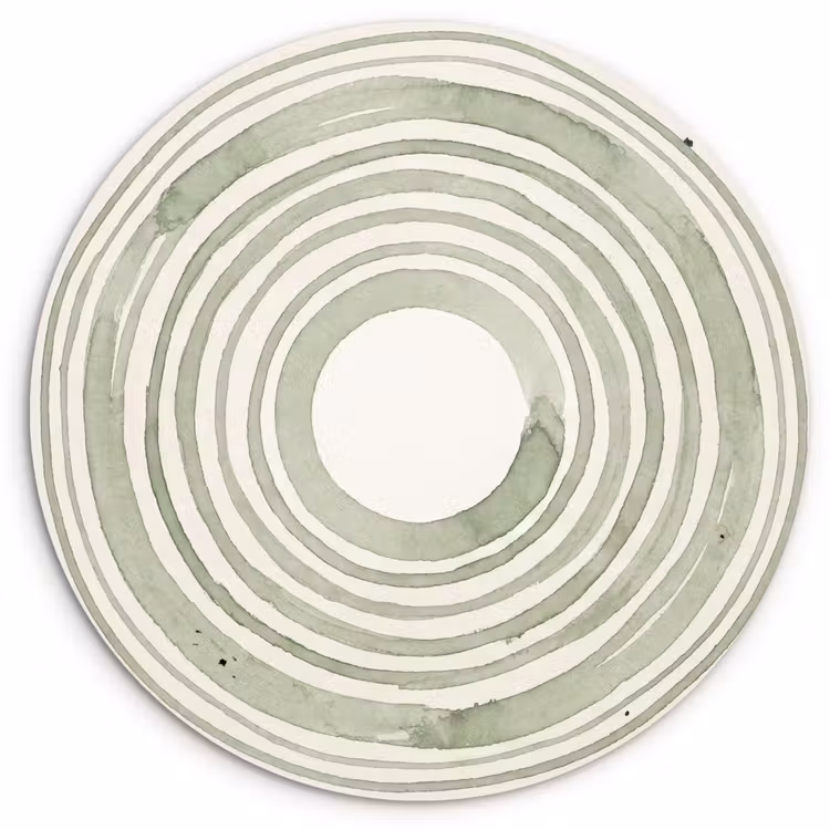 Muurcirkel - Abstractie - Cirkels - Waterverf - Groen - Modern — 1