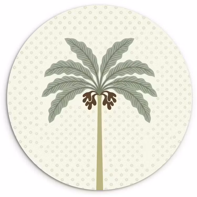 Muurcirkel - Boom - Bladeren - Groen - Decoratief - Beige — 1
