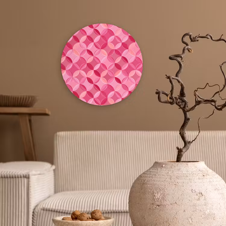 Muurcirkel - Geometrisch - Mozaïek - Modern - Roze — 2