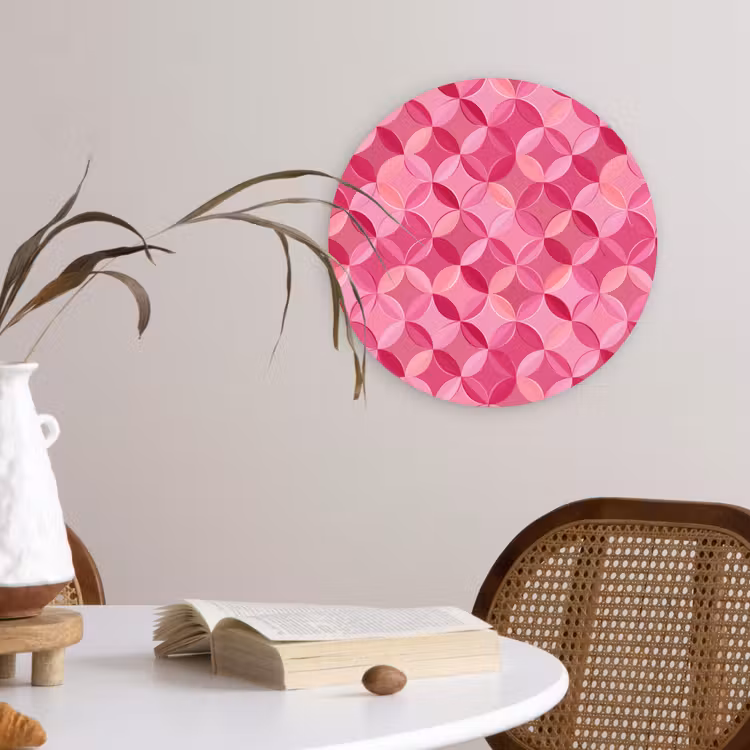Muurcirkel - Geometrisch - Mozaïek - Modern - Roze — 4