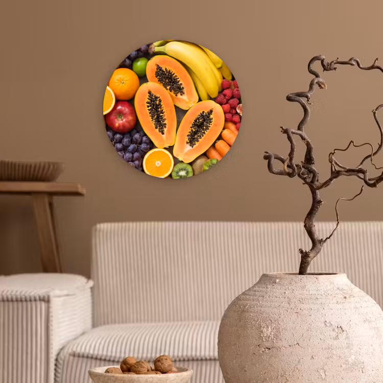 Muurcirkel - Eten - Fruit - Groenten - Vers - Kleurrijk — 2