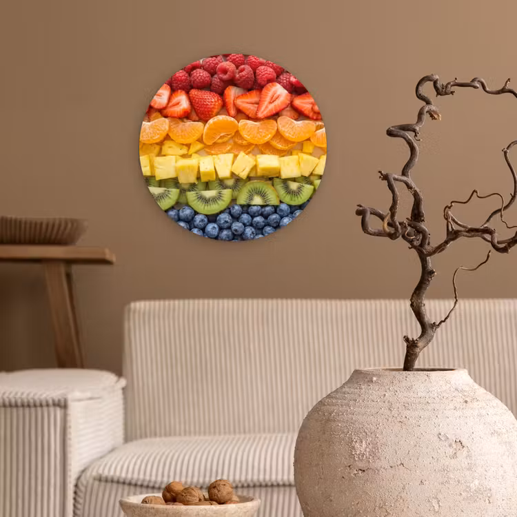 Muurcirkel - Fruit - Regenboog - Gezond - Kleurrijk — 2