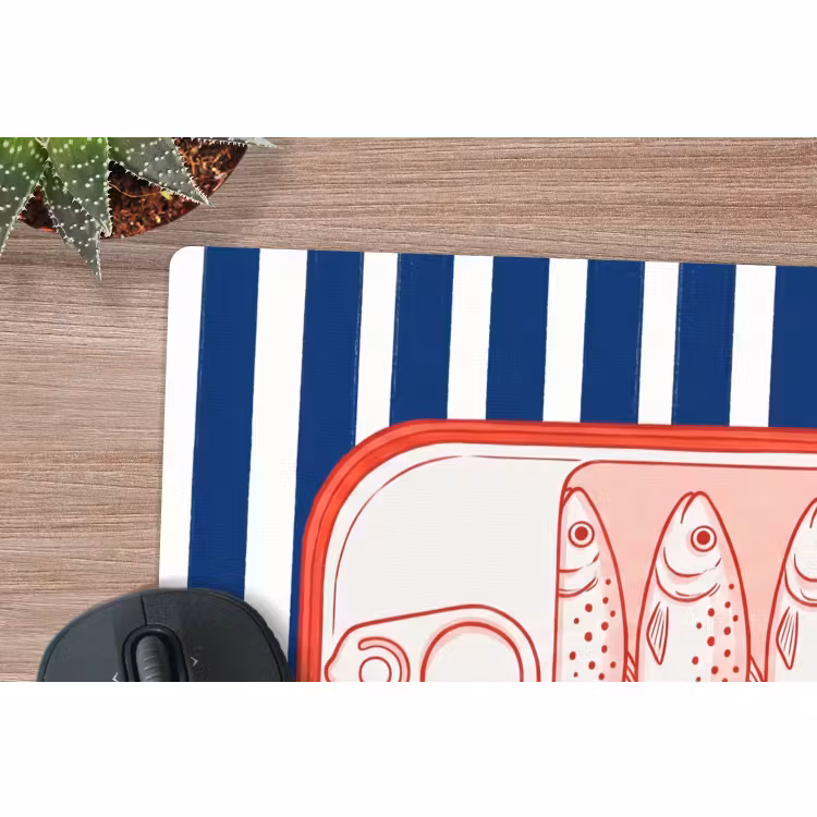 Muismat - Eten - Vis - Blik - Illustratie - Rood — 4