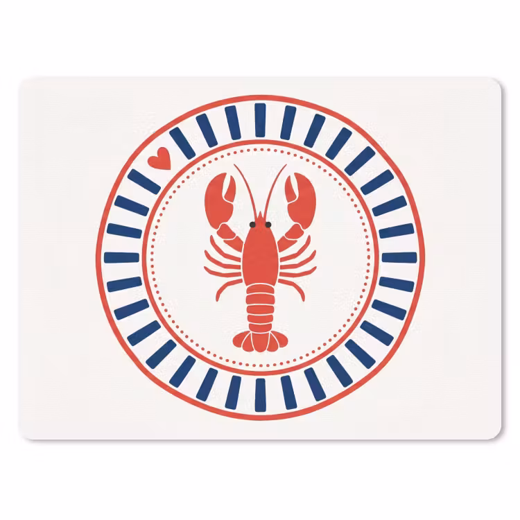 Muismat - Zeeleven - Kreeft - Embleem - Grafisch - Rood — 1