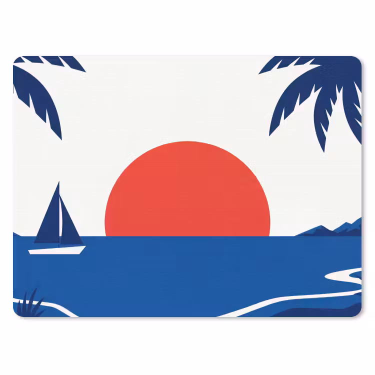 Muismat - Zonsondergang - Zee - Palmboom - Tropisch - Modern — 1