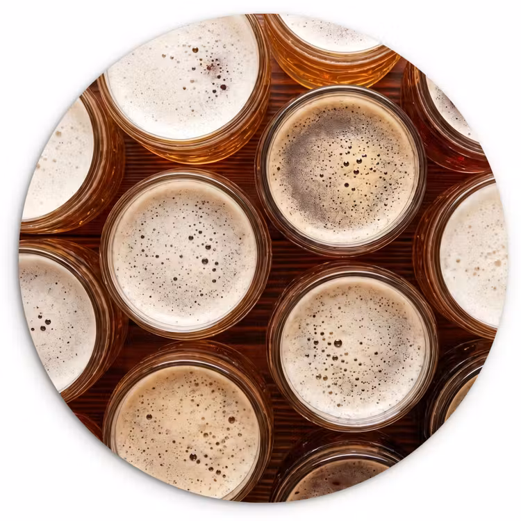 Muurcirkel - Eten - Glazen - Drank - Patroon - Bruin — 1