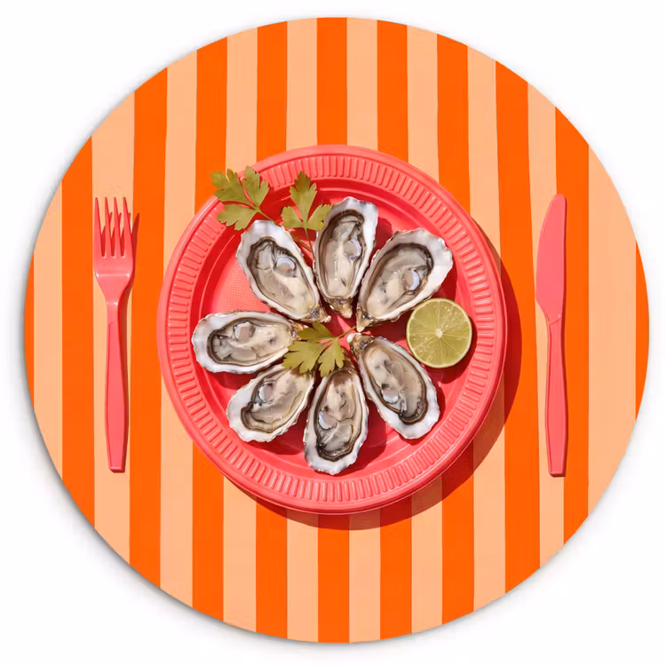 Muurcirkel - Eten - Oester - Zeevruchten - Oranje - Modern — 1