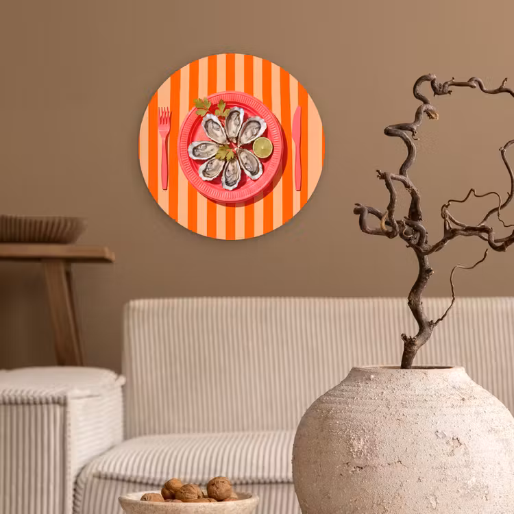 Muurcirkel - Eten - Oester - Zeevruchten - Oranje - Modern — 2