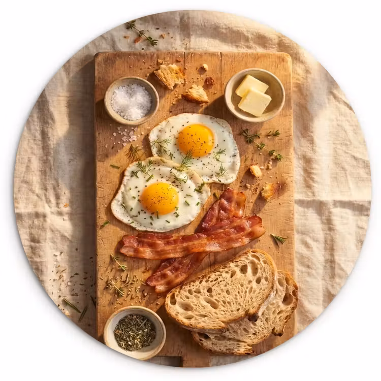 Muurcirkel - Eten - Ontbijt - Hout - Rustiek - Geel — 1