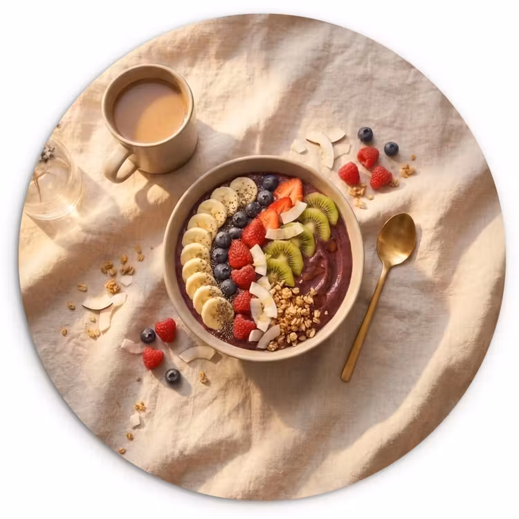 Muurcirkel - Eten - Ontbijtkom - Fruit - Gezond - Kleurrijk — 1