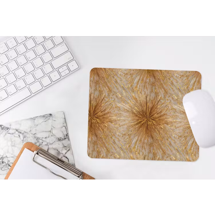 Muismat - Explosie - Abstract - Goud - Wit — 2