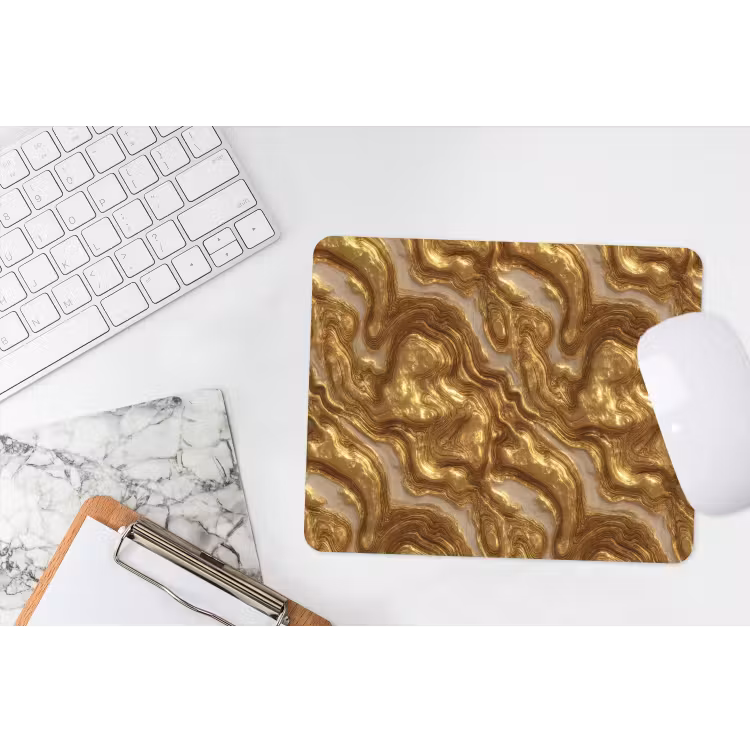 Muismat - Golven - Organisch - Goud - Crème — 2