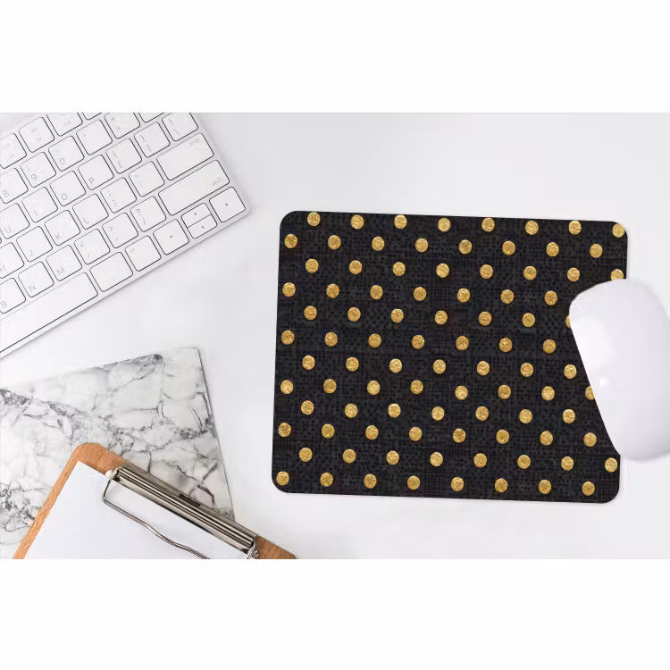 Muismat - Polka Dot - Stippen - Goud - Zwart — 2