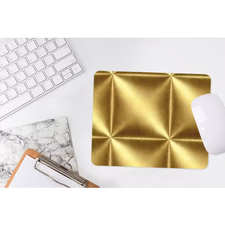 Muismat - Textuur - Geborsteld Goud - Industrieel - Metallic — 2