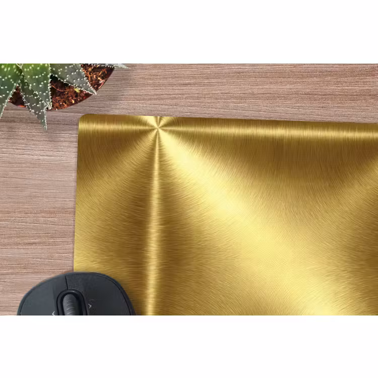 Muismat - Textuur - Geborsteld Goud - Industrieel - Metallic — 4