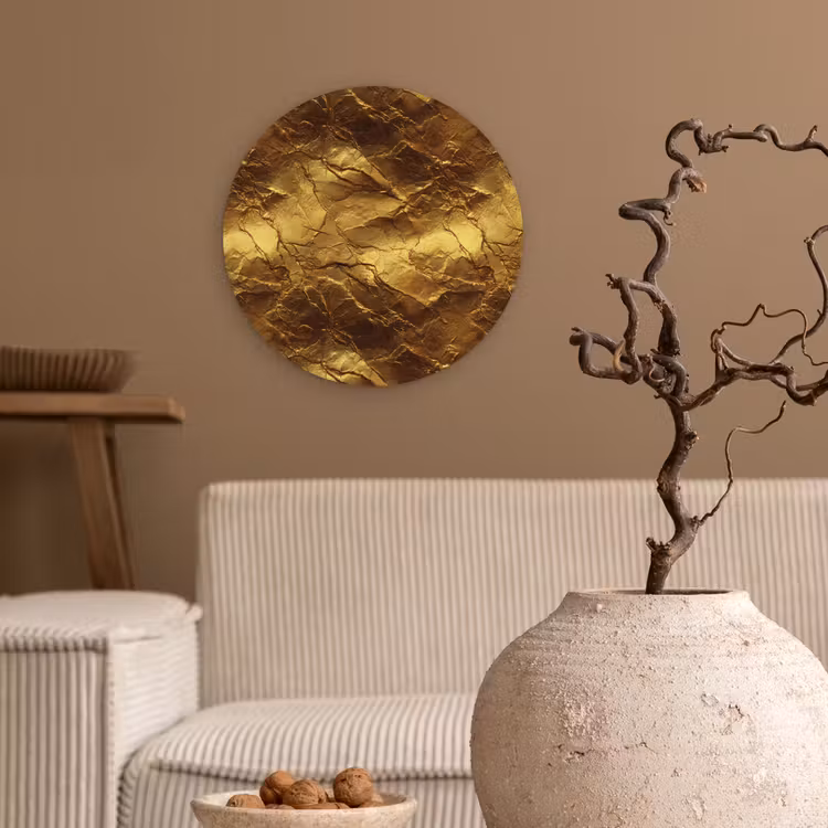 Muurcirkel - Bladgoud - Textuur - Goud — 2