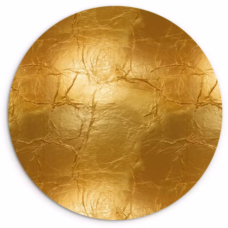 Muurcirkel - Bladgoud - Vintage - Textuur - Warm Goud — 1