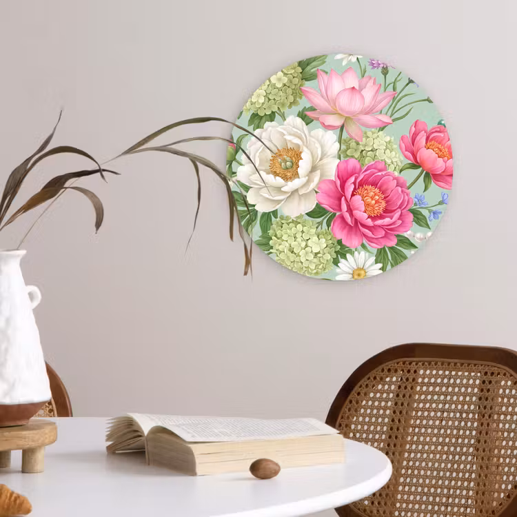 Muurcirkel - Bloemen - Patroon - Botanisch - Groen — 4