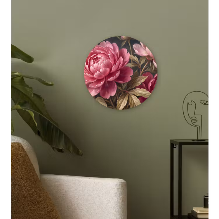 Muurcirkel - Bloemen - Roze - Klassiek - Natuur — 3