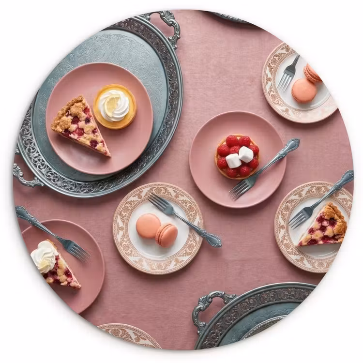 Muurcirkel - Dessert - Taart - Gebak - Zoet - Roze — 1