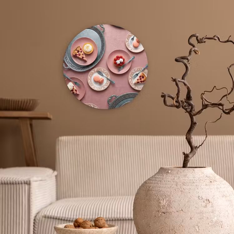 Muurcirkel - Dessert - Taart - Gebak - Zoet - Roze — 2