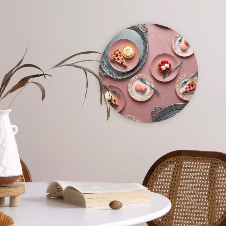 Muurcirkel - Dessert - Taart - Gebak - Zoet - Roze — 4