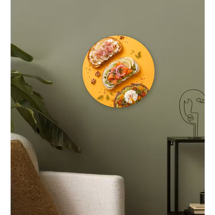 Muurcirkel - Eten - Brood - Ontbijt - Modern - Kleurrijk — 3
