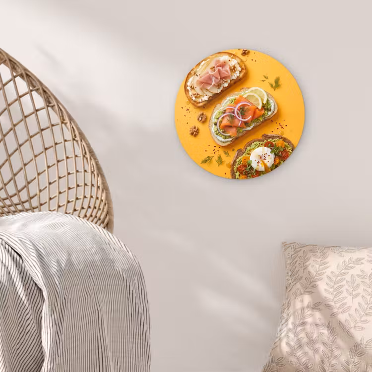 Muurcirkel - Eten - Brood - Ontbijt - Modern - Kleurrijk — 5