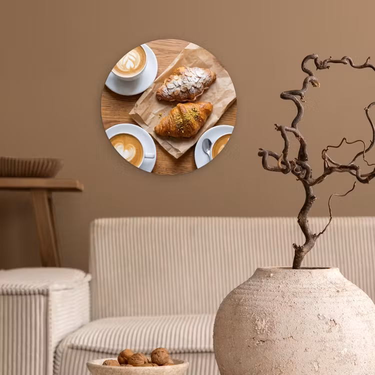 Muurcirkel - Eten - Croissant - Koffie - Ontbijt - Modern — 2