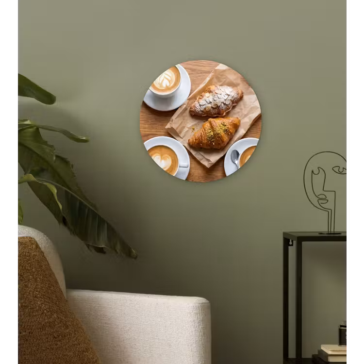 Muurcirkel - Eten - Croissant - Koffie - Ontbijt - Modern — 3