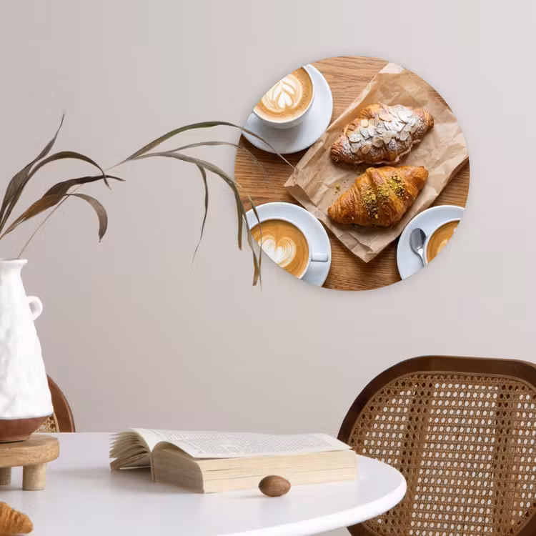 Muurcirkel - Eten - Croissant - Koffie - Ontbijt - Modern — 4