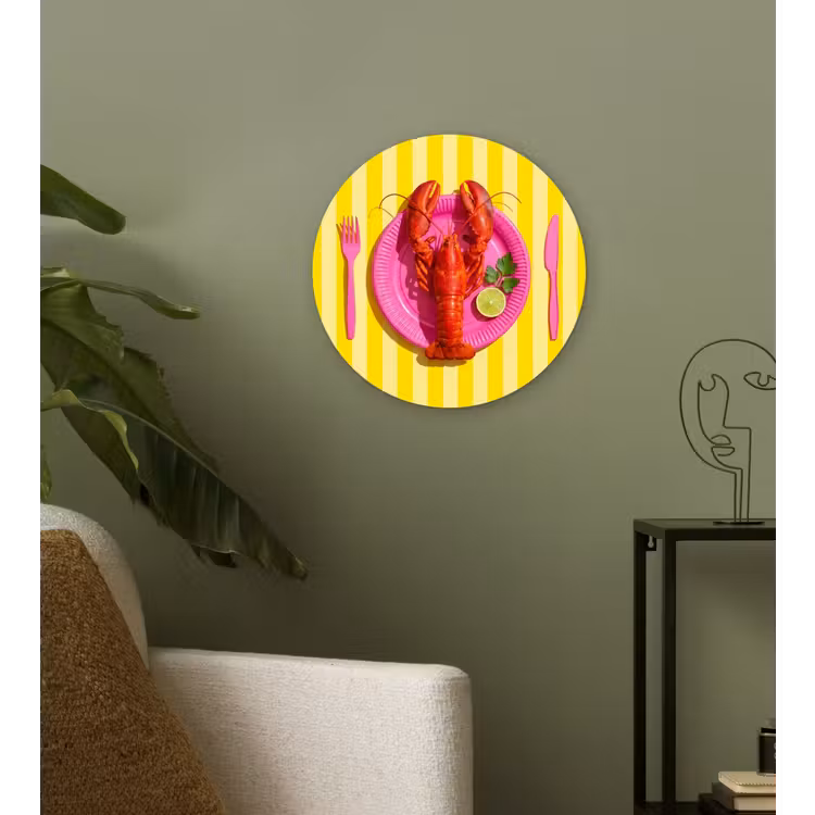 Muurcirkel - Eten - Roze - Geel - Modern - Culinaire — 3