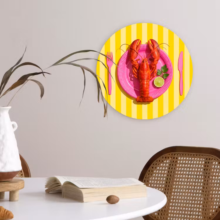 Muurcirkel - Eten - Roze - Geel - Modern - Culinaire — 4