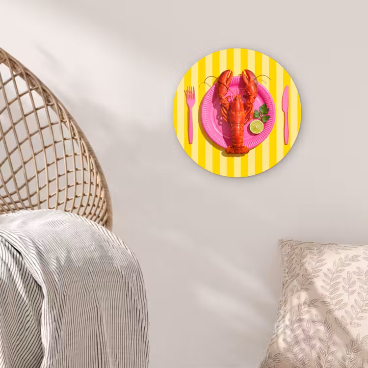 Muurcirkel - Eten - Roze - Geel - Modern - Culinaire — 5